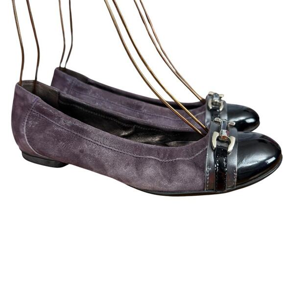 AGL Attilio Giusti Leombruni Womens Leather Cap Toe Ballet Flats Purple 6.5 36.5 - Picture 1 of 16